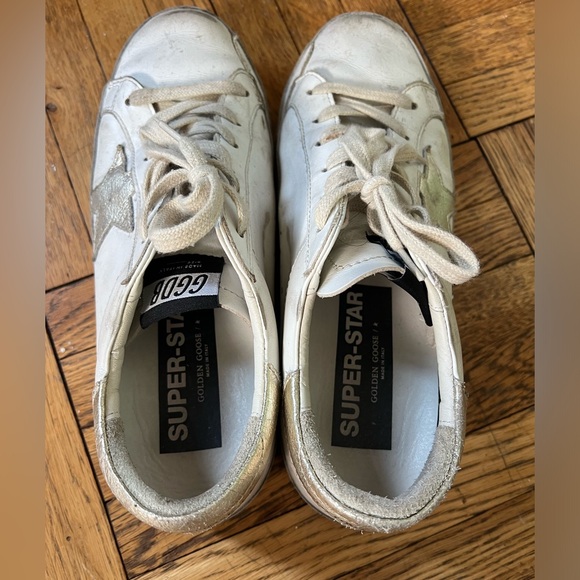 Golden Goose | Running Sole Sneakers Laminated Star Lizard   White Sneakers 39